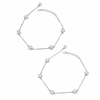 Floral Crystal Anklet Set- 925 sterling silver