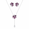Amethyst Bloom Necklace Set- 925 sterling silver