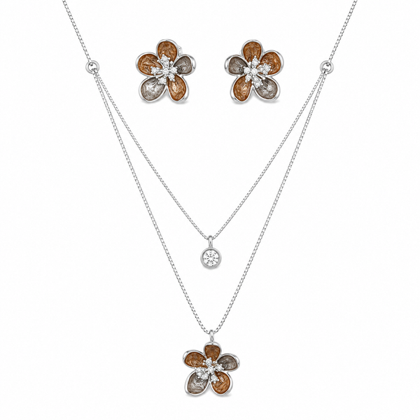 Earth & Bloom Pendant Set – 925 Sterling Silver