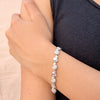 Sparkling Pebble Link 925 Silver Bracelet