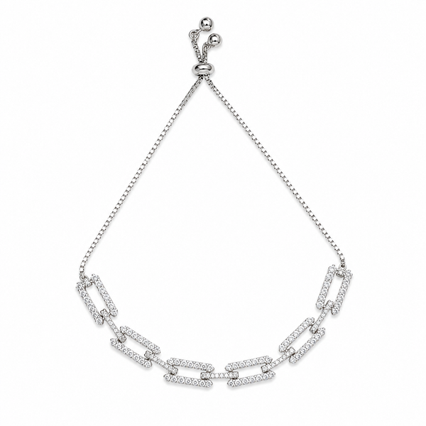 Pavé Link Slider Bracelet- 925 sterling silver