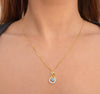 Blue Heart Halo Pendant Chain