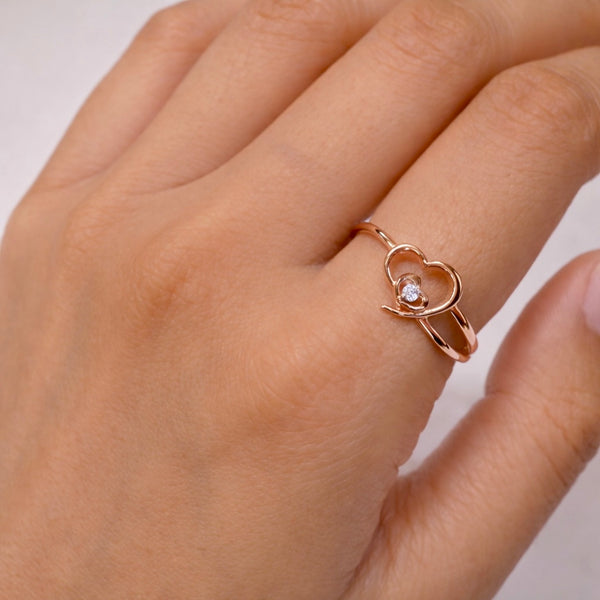 Rosé Heart Whisper Ring