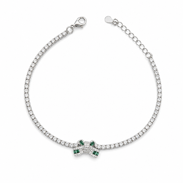 Regal Bow Tennis Bracelet- 925 sterling silver