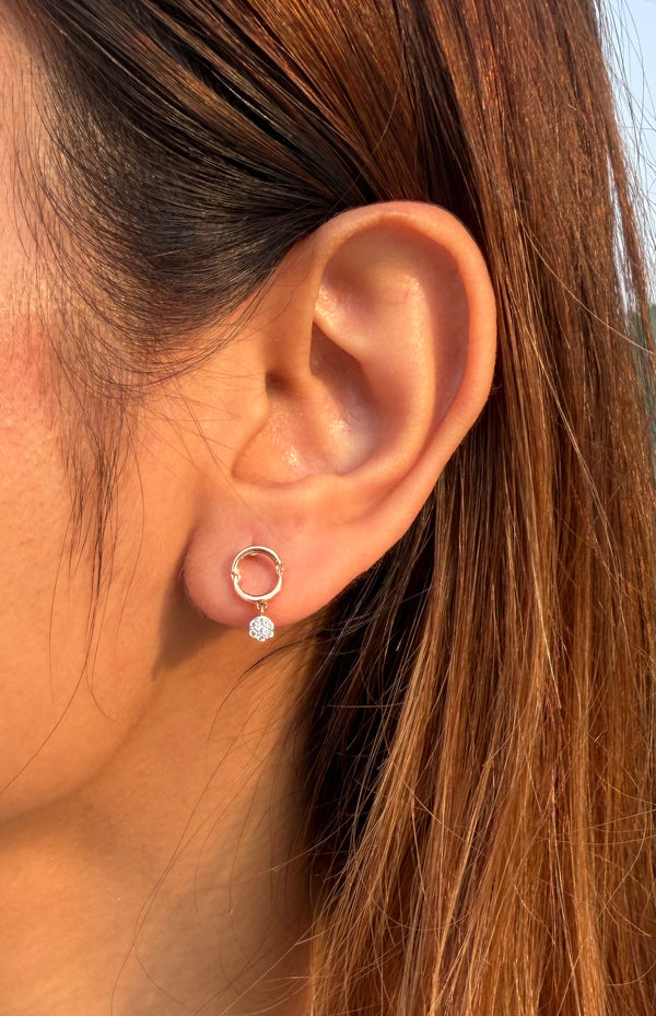 Studded halo pendant set