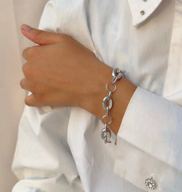 Oval link 925 Silver Bracelet