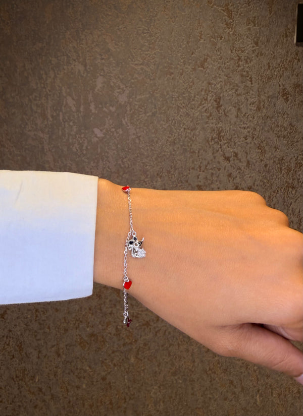 Sweetheart Teddy Charm 925 sterling silver Bracelet
