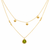 Olive Heart Cascade Necklace