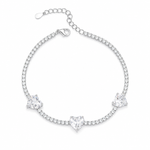 Amour Heart Tennis Bracelet- 925 sterling silver