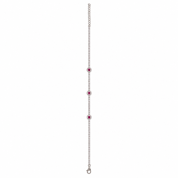 Ruby Radiance Tennis Bracelet- 925 sterling silver