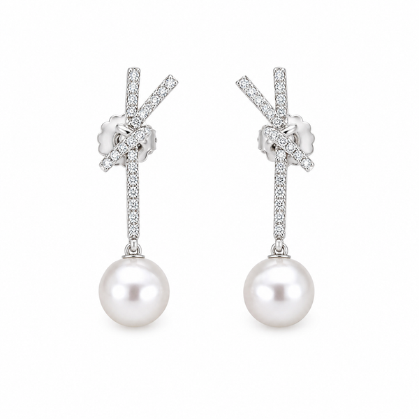 Knot Pearl Drop Earrings