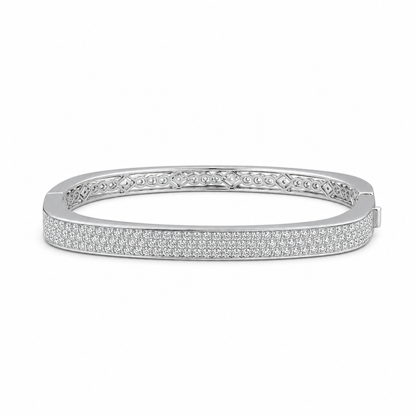 Square edge 925 sterling silver bangle