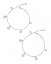 Crystal Clover Anklet Set - 925 sterling silver