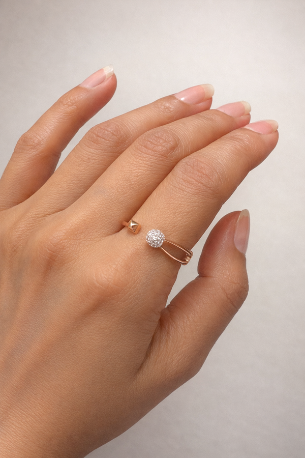 Dual Charm Open Ring