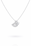Kiss charm 925 sterling silver necklace