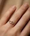 Dual heart charm ring
