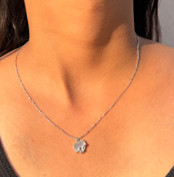 Frosted Heart 925 Silver Necklace