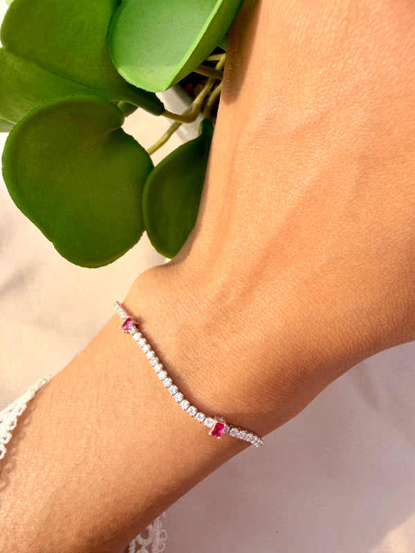 Blush Spark Tennis Bracelet (925 sterling silver)