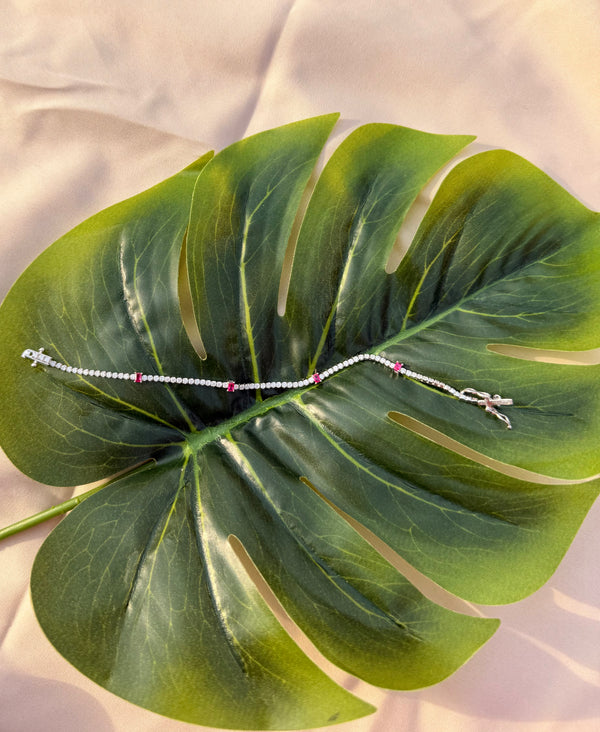 Blush Spark Tennis Bracelet (925 sterling silver)