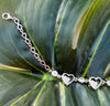 Crystal Heart Link Bracelet (925 Silver)