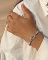 Intertwined Oval Spark 925 Silver Bracelet