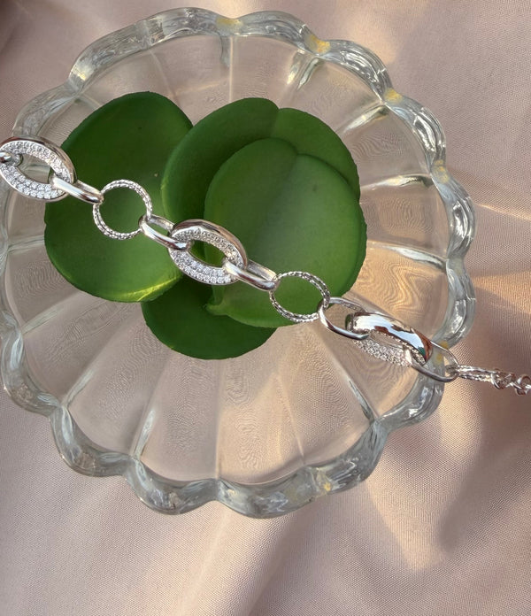 Oval link 925 Silver Bracelet