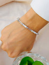 Crystal Barrel Link Bracelet (925 Silver)