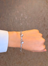 Crystal Heart Link Bracelet (925 Silver)