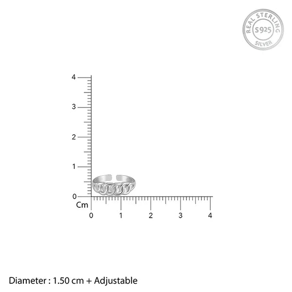 Chic and Sparkly Toe Ring in Polished Silver