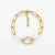 Faye Pearl and Gold Abstract Link Bracelet