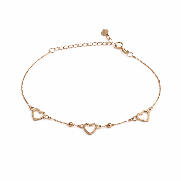Linked hearts chain bracelet