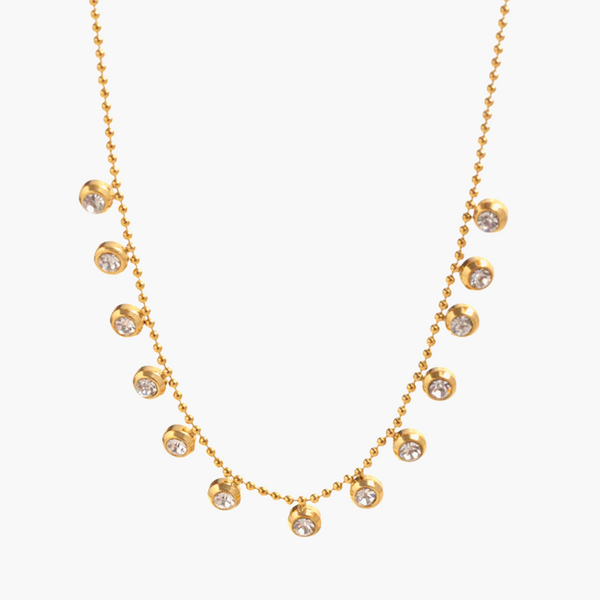 Dainty Gold Beaded Chain Necklace