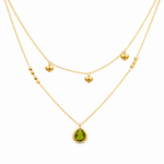 Olive Heart Cascade Necklace