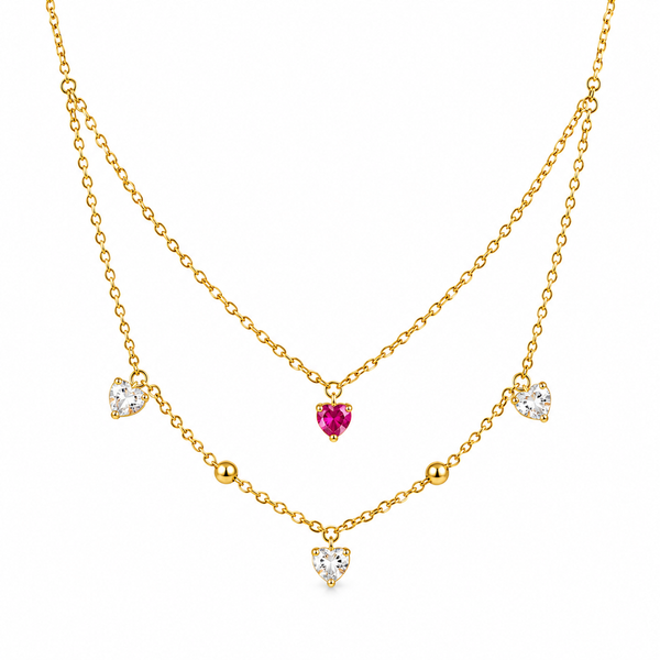 Heart Charm Layered Necklace