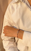 Black bead heart bracelet