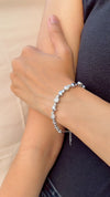 Sparkling Pebble Link 925 Silver Bracelet