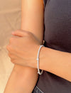 Mini Heart Accent Tennis Bracelet (925 silver bracelet)