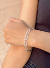 Pavé Bar Chain 925 Silver Bracelet