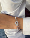 Intertwined Oval Spark 925 Silver Bracelet